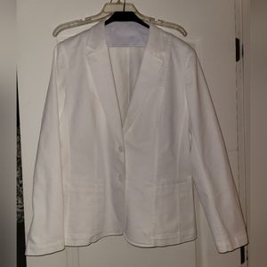 Lafayette 148 White Cotton Blend Blazer